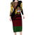 Malawi Long Sleeve Bodycon Dress Coat of Arms & Leopard Print - Unique Motif Fusion