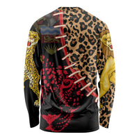 Malawi Long Sleeve Shirt Coat of Arms & Leopard Print - Unique Motif Fusion
