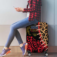 Malawi Luggage Cover Coat of Arms & Leopard Print - Unique Motif Fusion