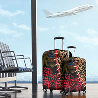 Malawi Luggage Cover Coat of Arms & Leopard Print - Unique Motif Fusion