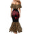 Malawi Mermaid Dress Coat of Arms & Leopard Print - Unique Motif Fusion