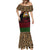 Malawi Mermaid Dress Coat of Arms & Leopard Print - Unique Motif Fusion