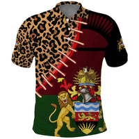 Malawi Polo Shirt Coat of Arms & Leopard Print - Unique Motif Fusion