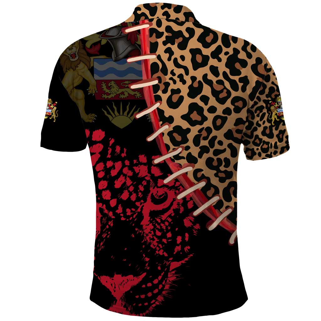 Malawi Polo Shirt Coat of Arms & Leopard Print - Unique Motif Fusion