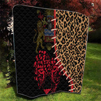 Malawi Quilt Coat of Arms & Leopard Print - Unique Motif Fusion