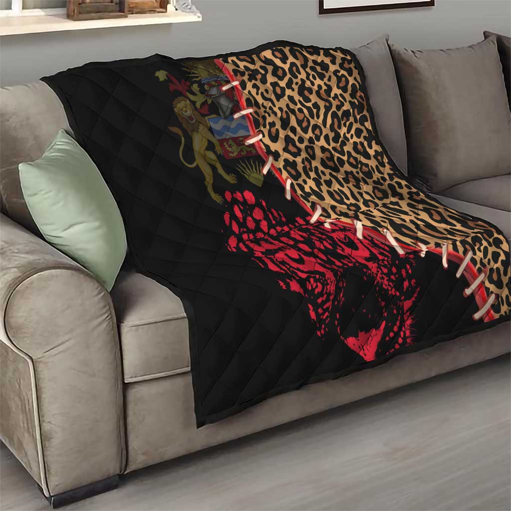 Malawi Quilt Coat of Arms & Leopard Print - Unique Motif Fusion