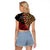 Malawi Raglan Cropped T Shirt Coat of Arms & Leopard Print - Unique Motif Fusion
