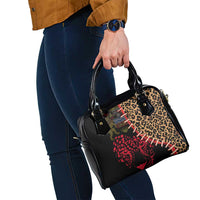 Malawi Shoulder Handbag Coat of Arms & Leopard Print - Unique Motif Fusion