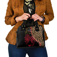 Malawi Shoulder Handbag Coat of Arms & Leopard Print - Unique Motif Fusion