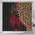 Malawi Shower Curtain Coat of Arms & Leopard Print - Unique Motif Fusion