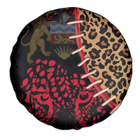 Malawi Spare Tire Cover Coat of Arms & Leopard Print - Unique Motif Fusion