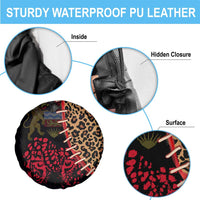 Malawi Spare Tire Cover Coat of Arms & Leopard Print - Unique Motif Fusion