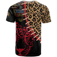 Malawi T Shirt Coat of Arms & Leopard Print - Unique Motif Fusion