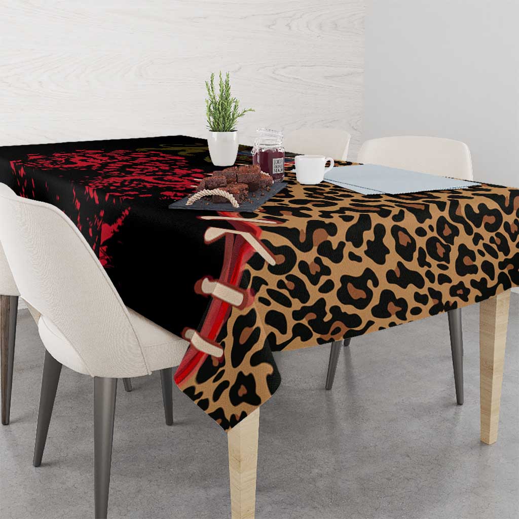 Malawi Tablecloth Coat of Arms & Leopard Print - Unique Motif Fusion
