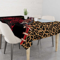 Malawi Tablecloth Coat of Arms & Leopard Print - Unique Motif Fusion