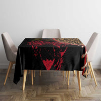 Malawi Tablecloth Coat of Arms & Leopard Print - Unique Motif Fusion