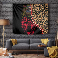 Malawi Tapestry Coat of Arms & Leopard Print - Unique Motif Fusion