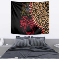 Malawi Tapestry Coat of Arms & Leopard Print - Unique Motif Fusion