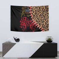 Malawi Tapestry Coat of Arms & Leopard Print - Unique Motif Fusion