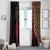 Malawi Window Curtain Coat of Arms & Leopard Print - Unique Motif Fusion