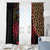 Malawi Window Curtain Coat of Arms & Leopard Print - Unique Motif Fusion