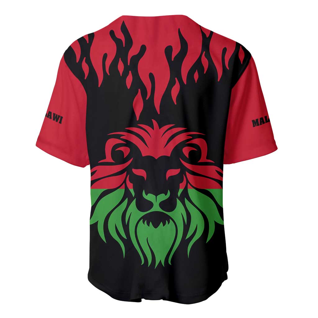 Malawi Map Shaped Lion Baseball Jersey Unique Country and Wildlife Fusion Design
