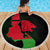 Malawi Map Shaped Lion Beach Blanket Unique Country and Wildlife Fusion Design