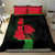 Malawi Map Shaped Lion Bedding Set Unique Country and Wildlife Fusion Design