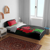 Malawi Map Shaped Lion Bedding Set Unique Country and Wildlife Fusion Design