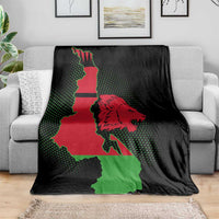 Malawi Map Shaped Lion Blanket Unique Country and Wildlife Fusion Design