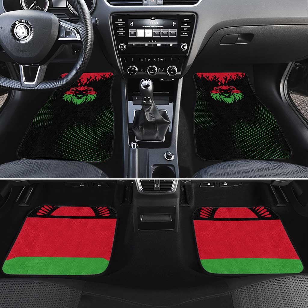Malawi Map Shaped Lion Car Mats Unique Country and Wildlife Fusion Design