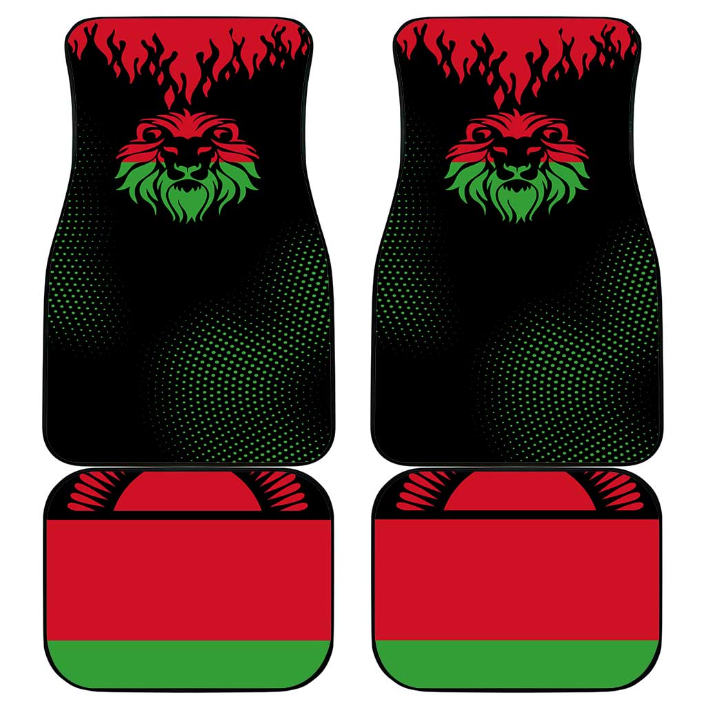 Malawi Map Shaped Lion Car Mats Unique Country and Wildlife Fusion Design