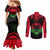 Malawi Map Shaped Lion Couples Matching Mermaid Dress and Long Sleeve Button Shirt Unique Country and Wildlife Fusion Design
