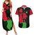 Malawi Map Shaped Lion Couples Matching Summer Maxi Dress and Hawaiian Shirt Unique Country and Wildlife Fusion Design
