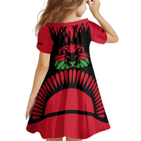 Malawi Map Shaped Lion Family Matching Mermaid Dress and Hawaiian Shirt Unique Country and Wildlife Fusion Design