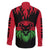 Malawi Map Shaped Lion Family Matching Off The Shoulder Long Sleeve Dress and Hawaiian Shirt Unique Country and Wildlife Fusion Design