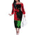 Malawi Map Shaped Lion Family Matching Off The Shoulder Long Sleeve Dress and Hawaiian Shirt Unique Country and Wildlife Fusion Design