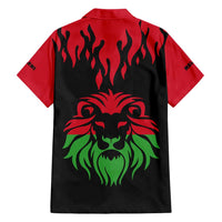 Malawi Map Shaped Lion Family Matching Short Sleeve Bodycon Dress and Hawaiian Shirt Unique Country and Wildlife Fusion Design