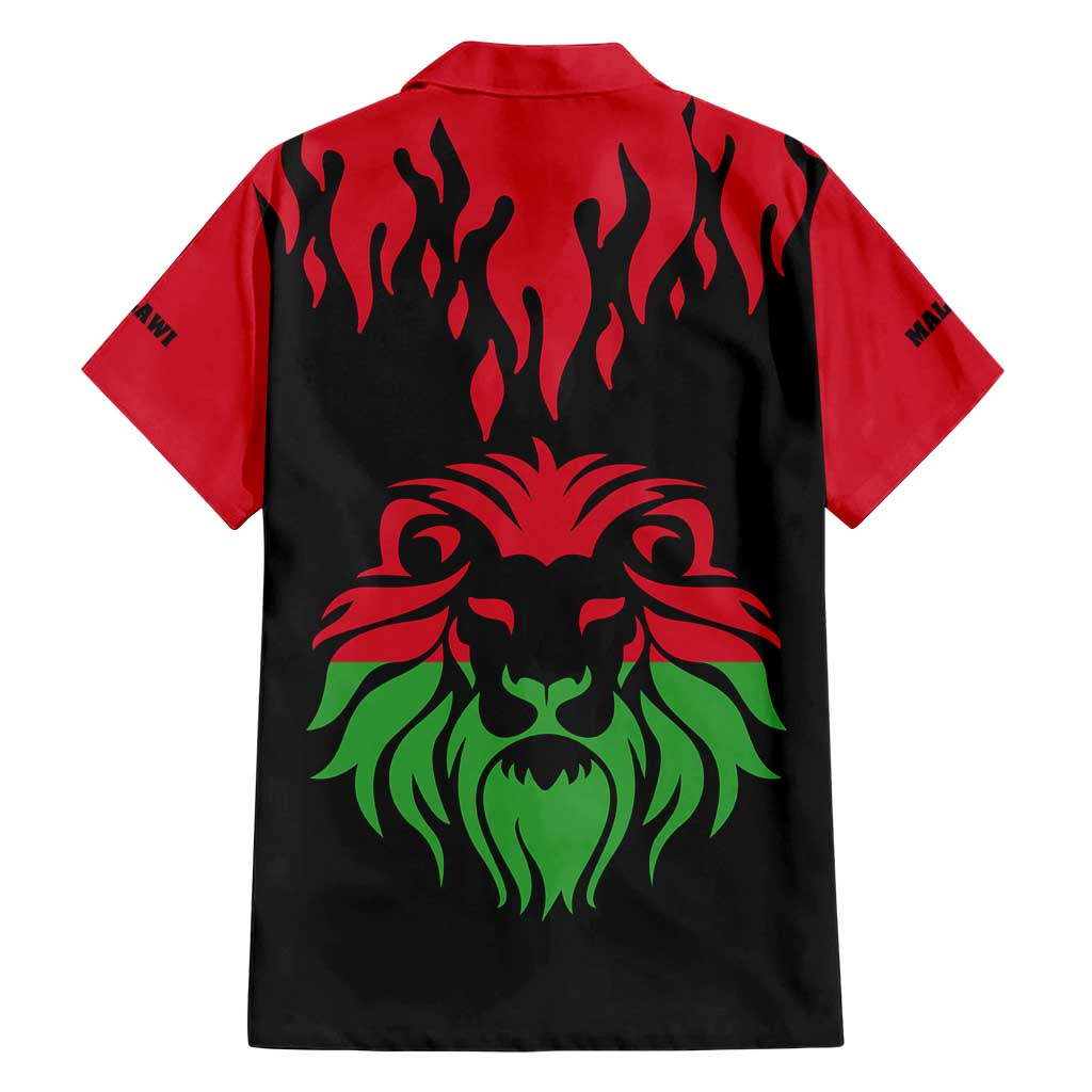 Malawi Map Shaped Lion Hawaiian Shirt Unique Country and Wildlife Fusion Design
