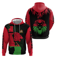 Malawi Map Shaped Lion Hoodie Unique Country and Wildlife Fusion Design
