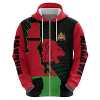 Malawi Map Shaped Lion Hoodie Unique Country and Wildlife Fusion Design