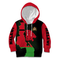Malawi Map Shaped Lion Kid Hoodie Unique Country and Wildlife Fusion Design
