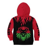 Malawi Map Shaped Lion Kid Hoodie Unique Country and Wildlife Fusion Design