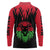 Malawi Map Shaped Lion Long Sleeve Polo Shirt Unique Country and Wildlife Fusion Design