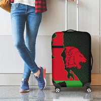 Malawi Map Shaped Lion Luggage Cover Unique Country and Wildlife Fusion Design