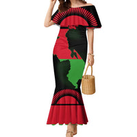Malawi Map Shaped Lion Mermaid Dress Unique Country and Wildlife Fusion Design