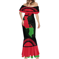 Malawi Map Shaped Lion Mermaid Dress Unique Country and Wildlife Fusion Design