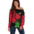 Malawi Map Shaped Lion Off Shoulder Sweater Unique Country and Wildlife Fusion Design