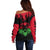 Malawi Map Shaped Lion Off Shoulder Sweater Unique Country and Wildlife Fusion Design