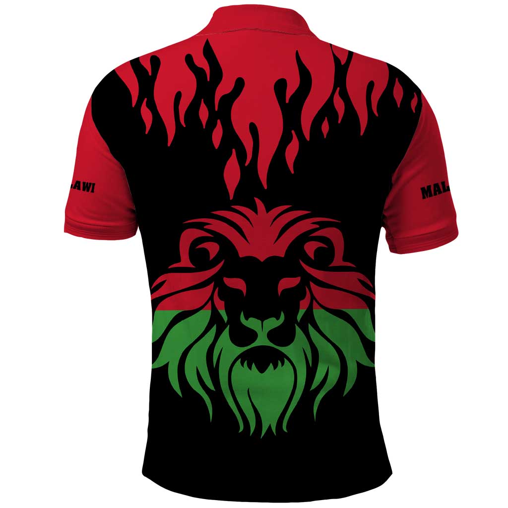 Malawi Map Shaped Lion Polo Shirt Unique Country and Wildlife Fusion Design